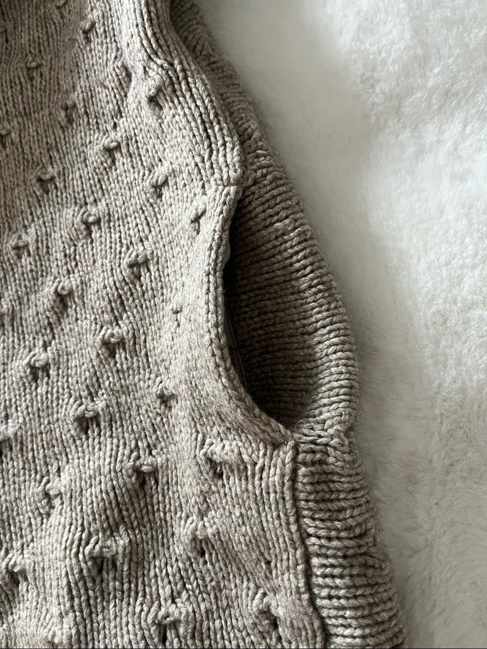 Vince Yak Wool Blend Textured Open Cardigan Sweater w/Pockets